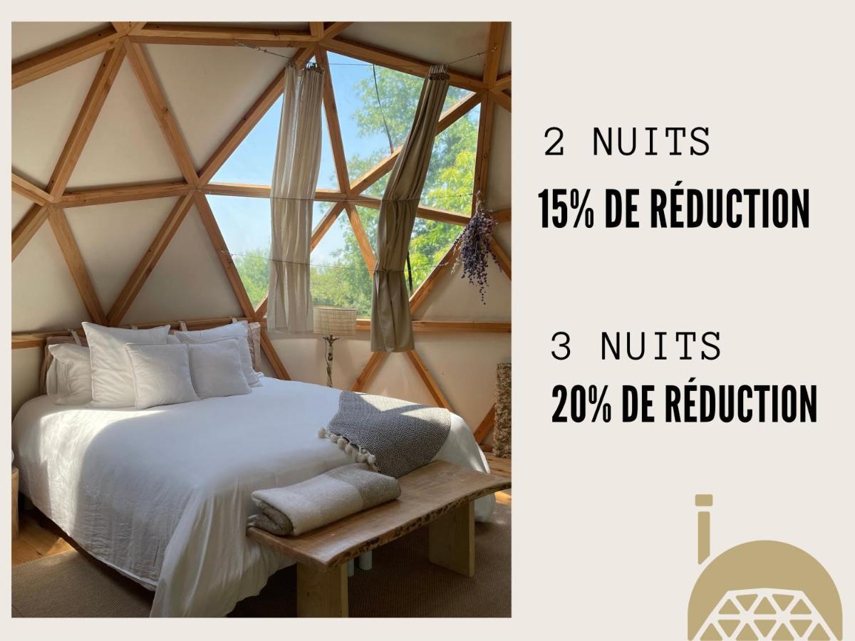 Dome Insolite Lichen Jacuzzi Et Petits-Dejeuners Inclus Gondrin المظهر الخارجي الصورة
